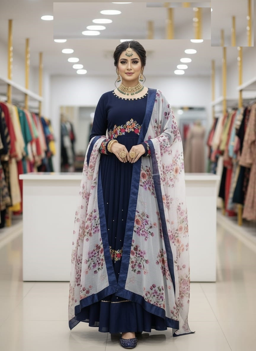 ‎Ready-made Party Dress – Embroidery Collection