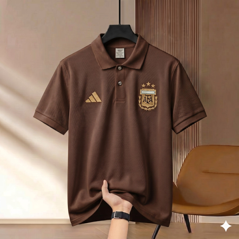 Highdency Rubber Print World Cup Polo Shirt