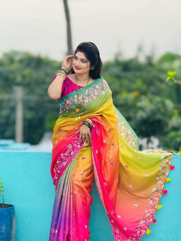 Japani silk saree with blause pcs